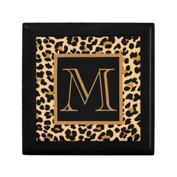 Leopard Print Custom Monogram Keepsake Gift Box by stripedhope at Zazzle