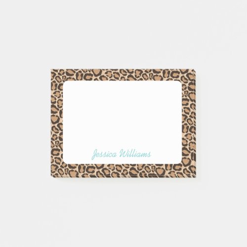 Leopard Print Custom Monogram Post_it Notes