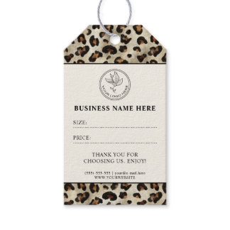 Leopard Print Custom Shop Logo Price Hang Tag