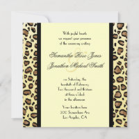 Leopard Print Custom Wedding Invitation