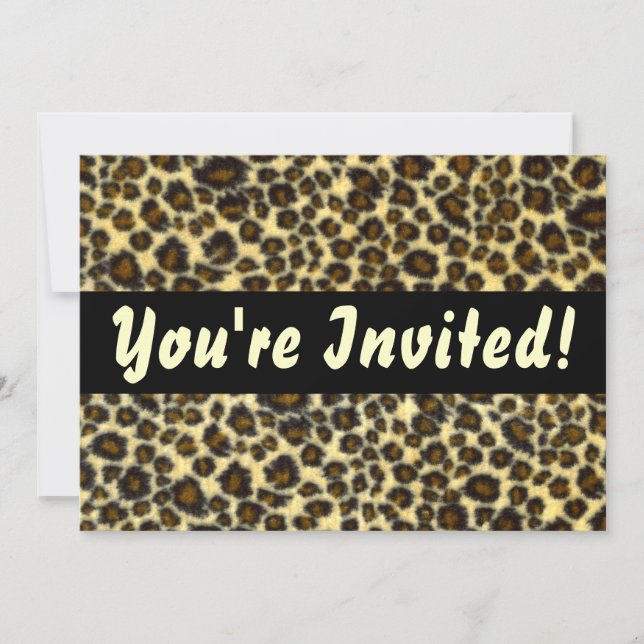 Leopard Print Customizable Invitations (Front)