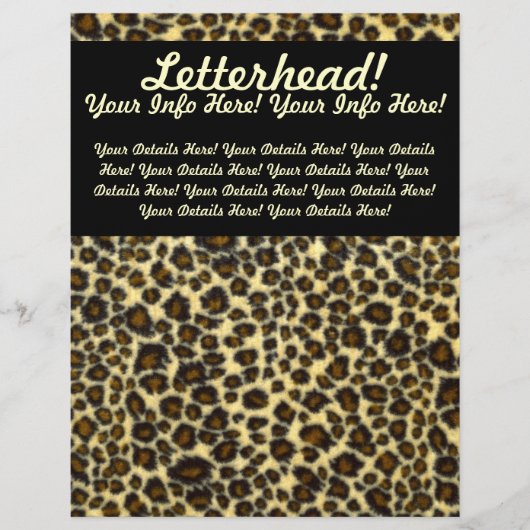 Leopard Print Customizable Letterhead (Front)