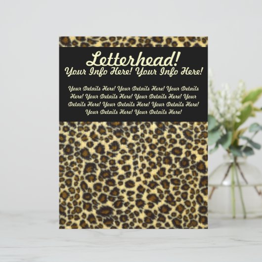 Leopard Print Customizable Letterhead (Standing Front)