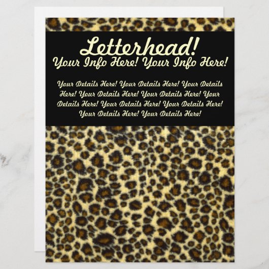 Leopard Print Customizable Letterhead (Front/Back)