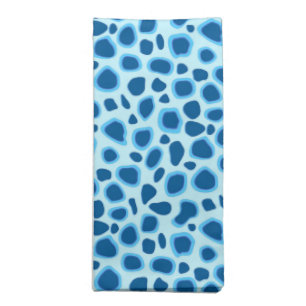 Leopard Print - Dark Cobalt and Sky blue Cloth Napkin