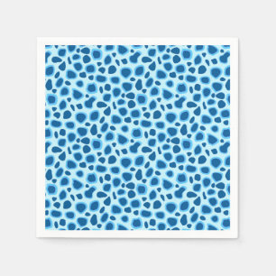 Leopard Print - Dark Cobalt and Sky blue Paper Napkins