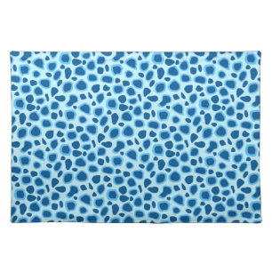 Leopard Print - Dark Cobalt and Sky blue Placemat