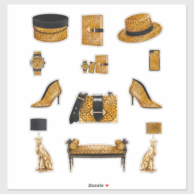 Leopard Print Decals High Fashion Women Planner (Sheet)