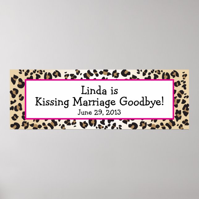 Leopard Print Divorce Party Banner (Front)
