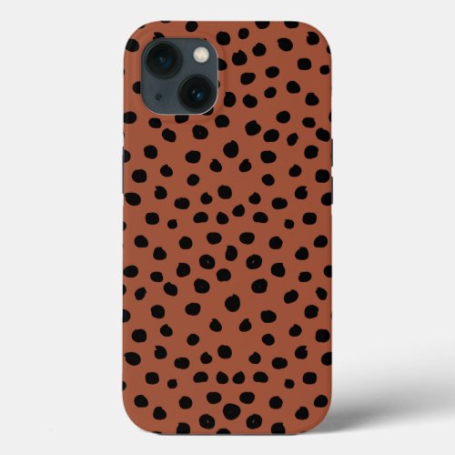 Leopard Print Dots Rust Terracotta Cheetah Spots iPhone 13 Case