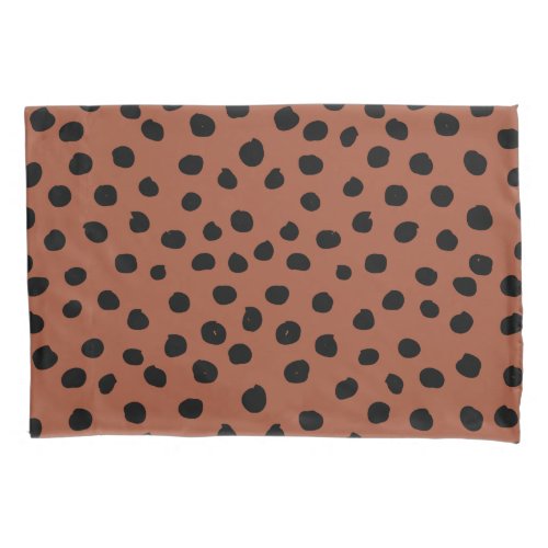 Leopard Print Dots Rust Terracotta Cheetah Spots Pillow Case