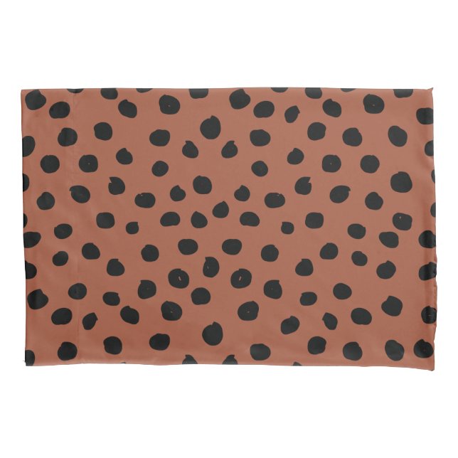 Leopard Print Dots Rust Terracotta Cheetah Spots Pillow Case (Front)
