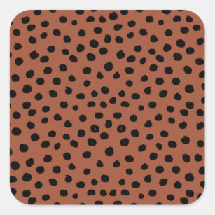 Leopard Print Dots Rust Terracotta Cheetah Spots Square Sticker