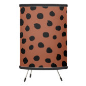 Leopard Print Dots Rust Terracotta Cheetah Spots Tripod Lamp (Left)
