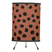 Leopard Print Dots Rust Terracotta Cheetah Spots Tripod Lamp (Front)