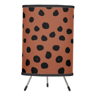 Leopard Print Dots Rust Terracotta Cheetah Spots Tripod Lamp