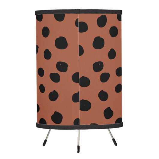 Leopard Print Dots Rust Terracotta Cheetah Spots Tripod Lamp (Back)