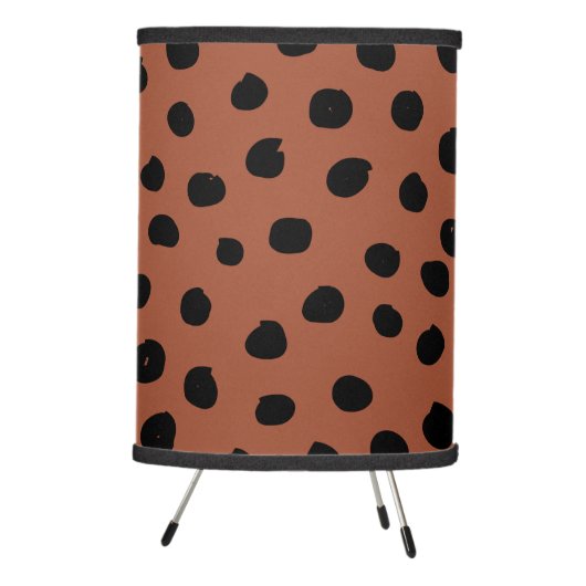 Leopard Print Dots Rust Terracotta Cheetah Spots Tripod Lamp (Right)