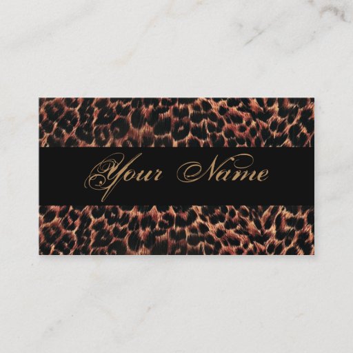 Customizable Leopard Print Elegance Business Card