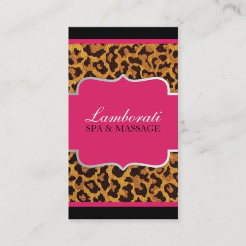 Leopard Print Elegant Designer Modern Pink Business Card