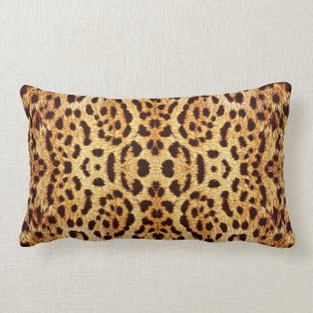 Leopard Print Elegant Fur Lumbar Pillow by jahwil at Zazzle