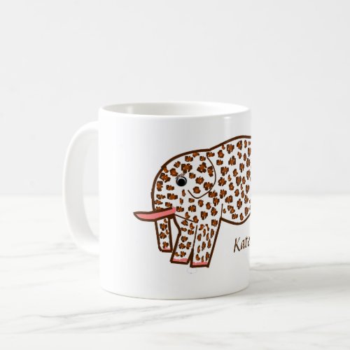 Leopard print Elephant Mug with name