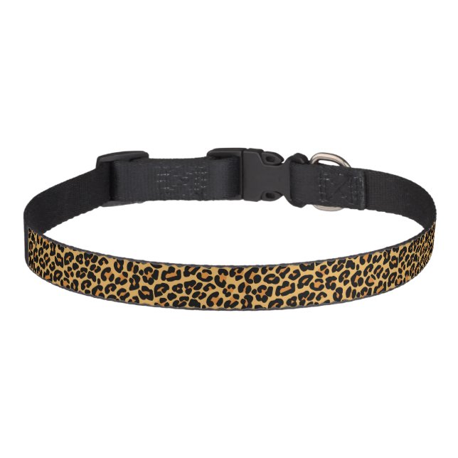 Leopard Print Exotic Animal Skin Pattern Pet Collar (Front)
