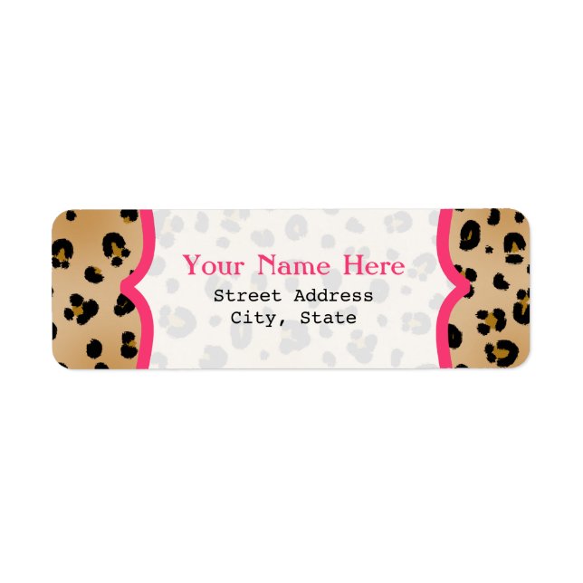 Leopard Print  Fancy Return Address Label (Front)