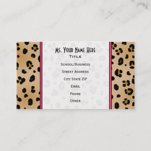 Leopard Print Fashion Business Card