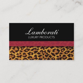 Leopard Print Fashion Designer Elegant Modern Business Card by Lamborati at Zazzle