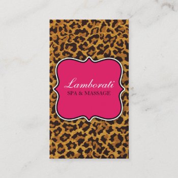 Leopard Print Fashion Designer Elegant Modern Pink Business Card by Lamborati at Zazzle