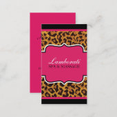 Leopard Print Fashion Designer Elegant Modern Pink Business Card (Front/Back)
