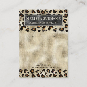 Leopard Print Faux Black Foil Jewelry Display Card