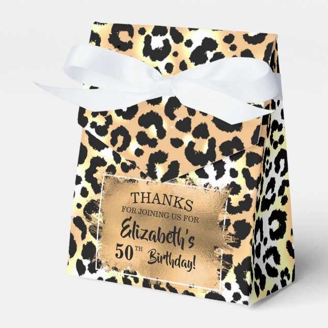 Leopard Print Faux Foil Favor Boxes (Front Side)