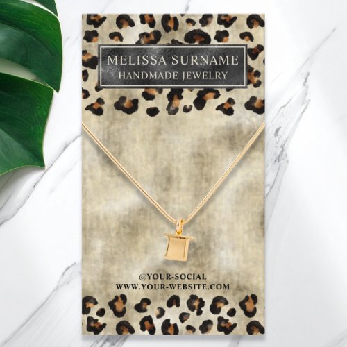 Leopard Print Faux Foil Necklace Display Card