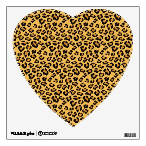 Leopard Print Faux Fur Heart Wall Decal