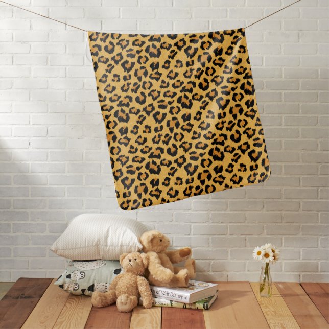 Leopard Print Faux Fur Wild Style Safari Pattern Baby Blanket (In Situ)