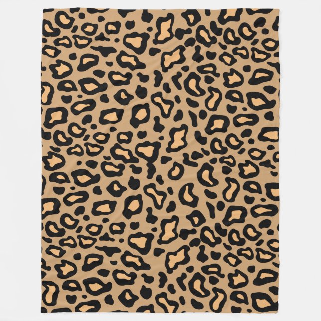 Leopard Print Fleece Blanket (Front)