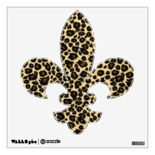 Leopard Print Fleur De Lis Wall Sticker