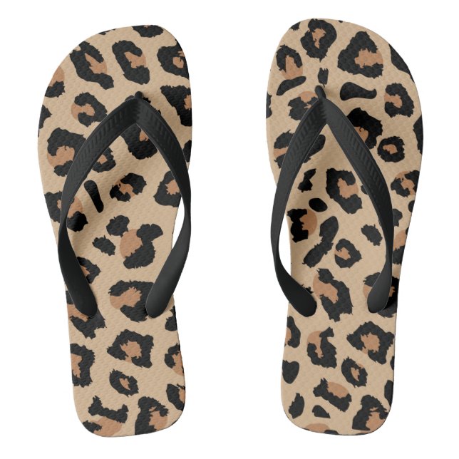 Leopard Print Flip Flops (Footbed)