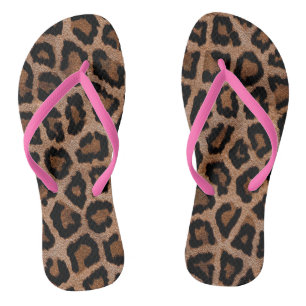 Leopard Print Flip Flops