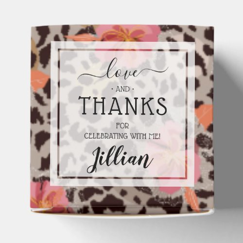 Leopard Print Floral Pattern Favor Boxes