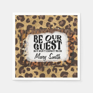 Leopard print for birthday Party with your name Napkins