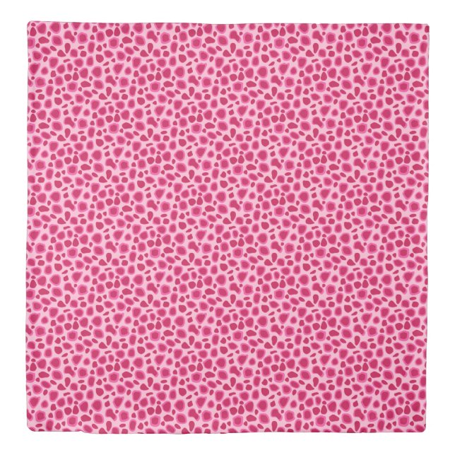 Leopard Print, Fuchsia and Light Pink Duvet Cover (Front)
