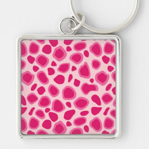 Leopard Print _ Fuchsia and light pink Keychain