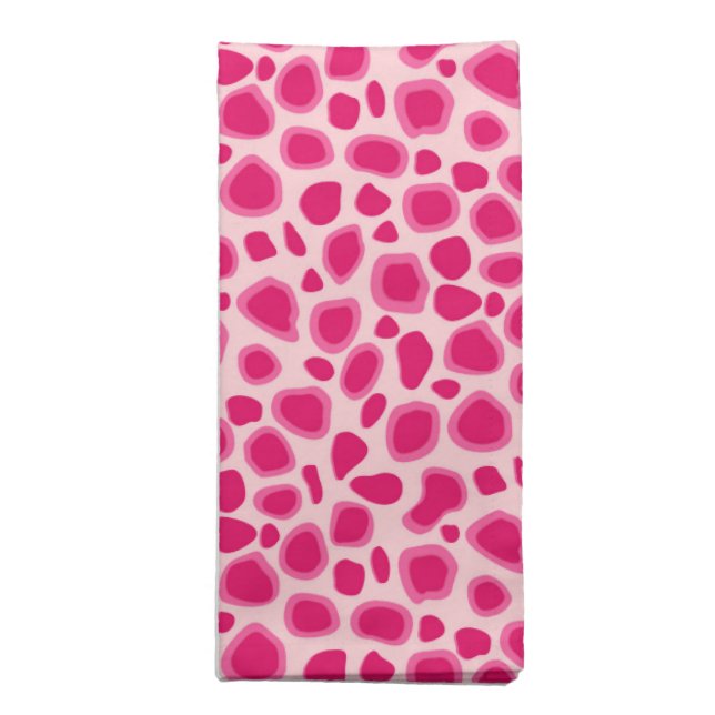 Leopard Print - Fuchsia and light pink Napkin (Folded)