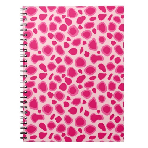 Leopard Print _ Fuchsia and light pink Notebook