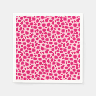 Leopard Print - Fuchsia and light pink Paper Napkins