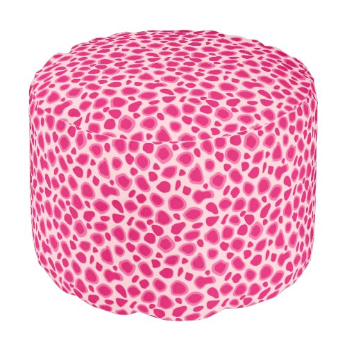 Leopard Print _ Fuchsia and light pink Pouf