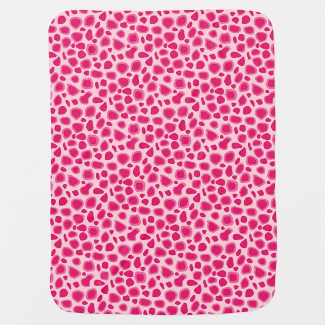 Leopard Print - Fuchsia and light pink Receiving Blanket (Front)